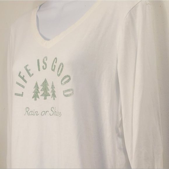 ☆Life is good☆ "Rain or Shine" Womens Long Sleeve Tee - Picture 3 of 8